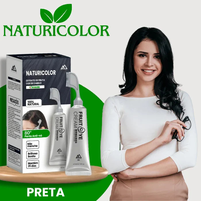 [COMPRE 1 LEVE 2] Tinta de Cabelo Vegetal Sem Amônia NaturiColor + PENTE DE BRINDE