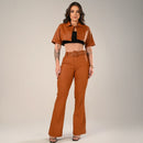 Calça Flare Encerada Pádua