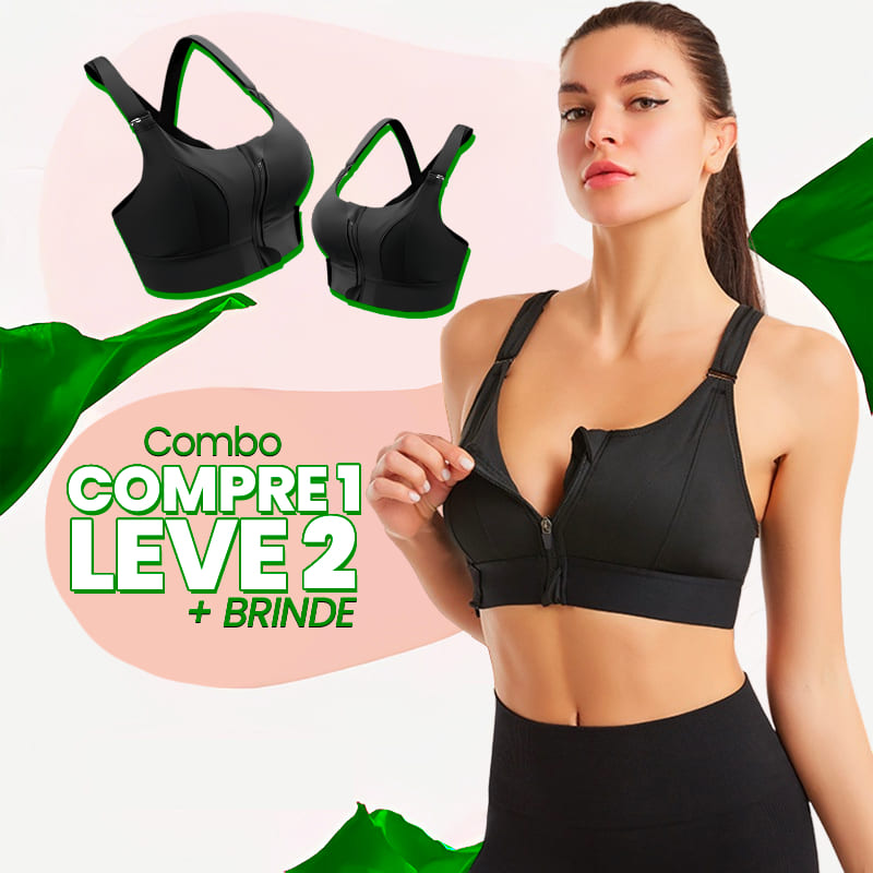 [COMPRE 1 LEVE 2] Top Esportivo - Reforçado, com Ziper e Ajustes em Velcro